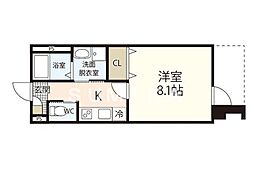 ノアールテラス清輝本町 1Kの間取図画像