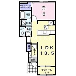 コンフォータス 1LDKの間取図画像