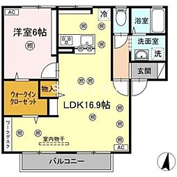シャトル春水C 1LDKの間取図画像