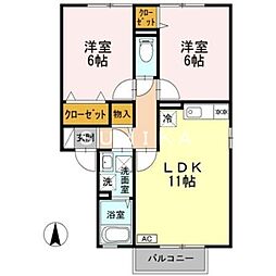 ソレイユ 2LDKの間取図画像