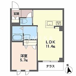 グランヴェール3 1LDKの間取図画像