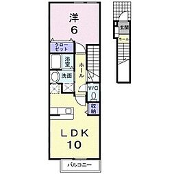 グランデyB棟 1LDKの間取図画像