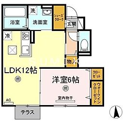 エマーブルM'c 1LDKの間取図画像