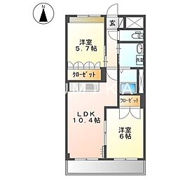 グランパレス・K 2LDKの間取図画像