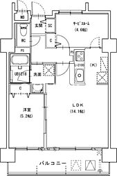 SunForest鹿田 1SLDKの間取図画像