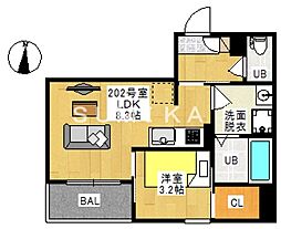 レガリスト クオーレ 平井 1LDKの間取図画像