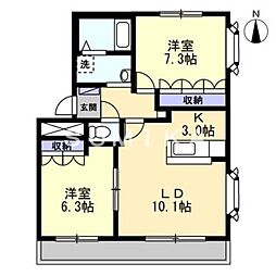 ビア・ラッテア 2LDKの間取図画像
