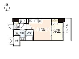 サーパスフォーシア大供 1LDKの間取図画像