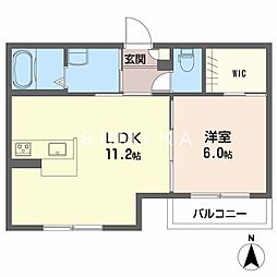 ラ・パルテール新屋敷1 1LDKの間取図画像