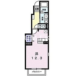 ヴィラ白鳩A ワンルームの間取図画像