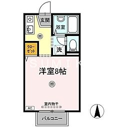 レジデンス高柳A ワンルームの間取図画像