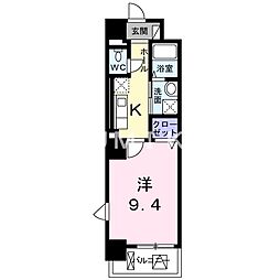 グランツコート 1Kの間取図画像