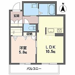 プレジデンス今 1LDKの間取図画像