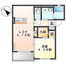 メゾンドノア 1LDKの間取図画像