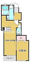 プティーシュシュ花尻北 1LDKの間取図画像