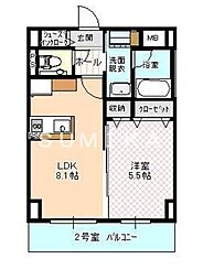ハートフル医大西 1LDKの間取図画像