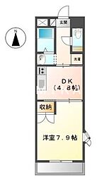 フェアリー西市 1DKの間取図画像