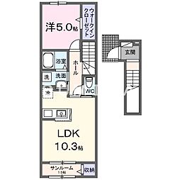エザンス 1LDKの間取図画像