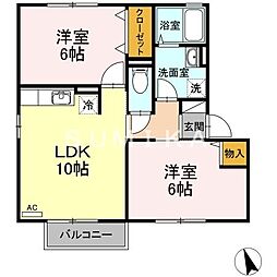 グリーンコートA 2LDKの間取図画像