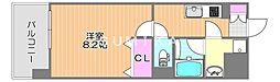 岡山市北区西島田町マンション 1Kの間取図画像