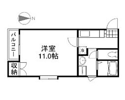 サンガーデン青江 1Kの間取図画像