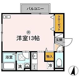リビングタウン豊成C ワンルームの間取図画像