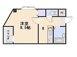グランシャリオ津高弐番館 1Kの間取図画像
