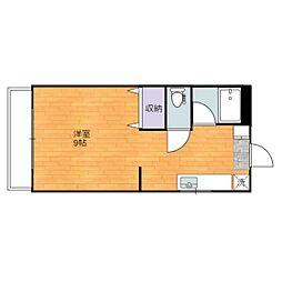 サテンドール 1Kの間取図画像
