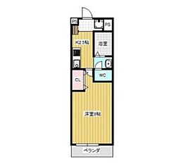 アルクオーレ 1Kの間取図画像