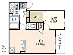 REGALE  SHINE 福富西 1LDKの間取図画像