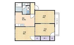ハイマートラント藤B 3DKの間取図画像