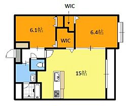 ベンビレッジ平田西公園 2LDKの間取図画像