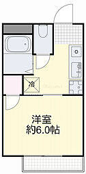 富田ハイツ 1Kの間取図画像