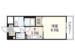 エスプランサ奥田 1Kの間取図画像