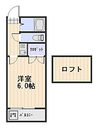 ルミナス 1Kの間取図画像