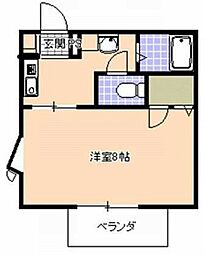 エルモントF 1DKの間取図画像