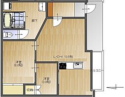 紀之美ビル 1SLDKの間取図画像
