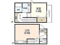 フォルトゥナ法界院 1LDKの間取図画像