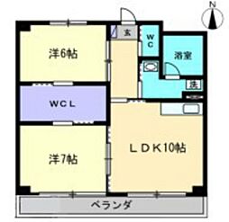 ハアラン御南 2LDKの間取図画像