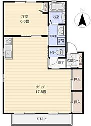 バリュージュ1999 1LDKの間取図画像