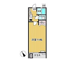 メゾネットK 1Kの間取図画像