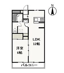 Grecian 1LDKの間取図画像