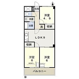 チスカワケA 3LDKの間取図画像