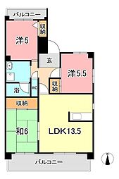 清幸マンション野田 3LDKの間取図画像