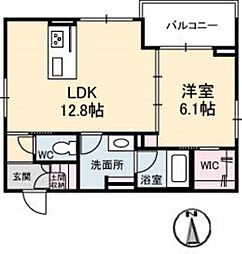 シンフォニア2 1LDKの間取図画像