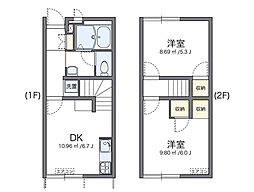 レオパレス福泊A 2DKの間取図画像