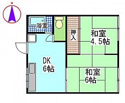 白菊コーポ 2DKの間取図画像