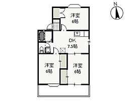 ファミーユ竹原C 3DKの間取図画像