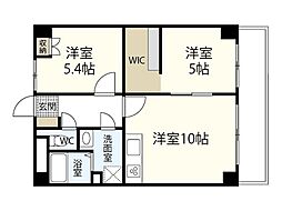 ミラドール奥田西町 2LDKの間取図画像