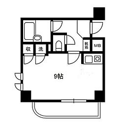 ダイアパレス京町2 ワンルームの間取図画像